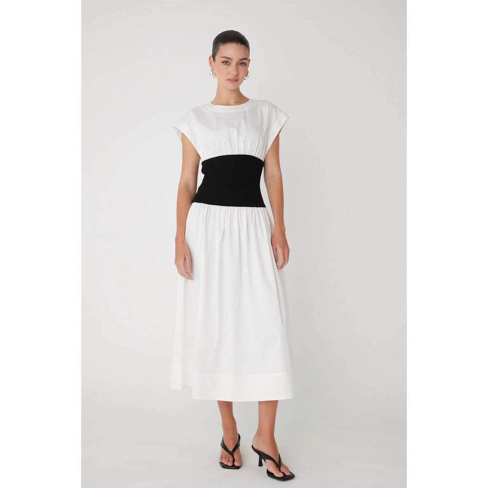 NEW JS71 alix dress in white/ black